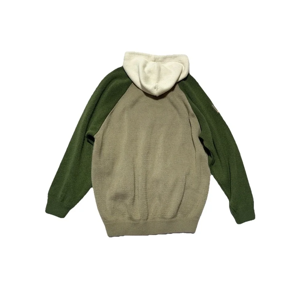 212 NYC Vintage‎ Y2K Green Cream Pullover Sweater L Large  Streetwear